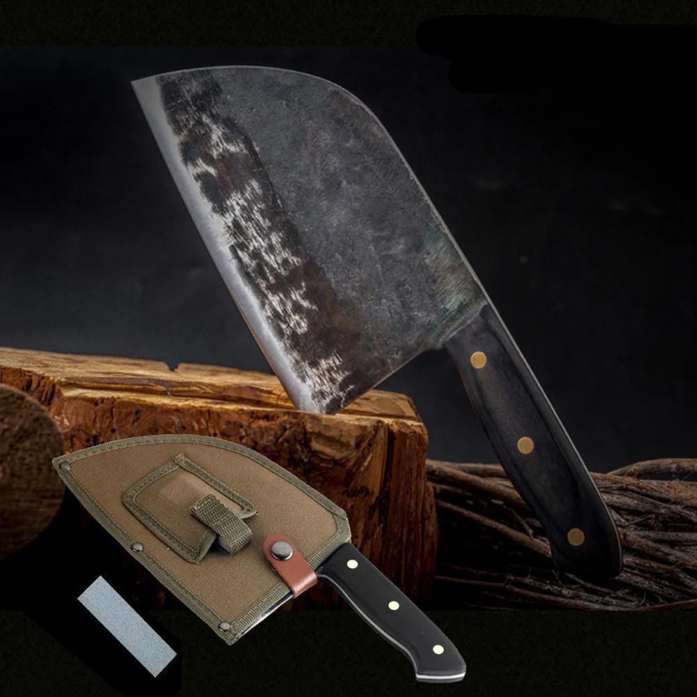 chefslifestyle chef lifestyle Chefs Atelier Hammer - Serbian Butcher Knife Knife Knife + Green case damascus knives chef knife chef atelier best knife japanese review top lightweight balanced hand made kiritsuke serbian butcher knife hand forged best top quality free shipping high carbon steel