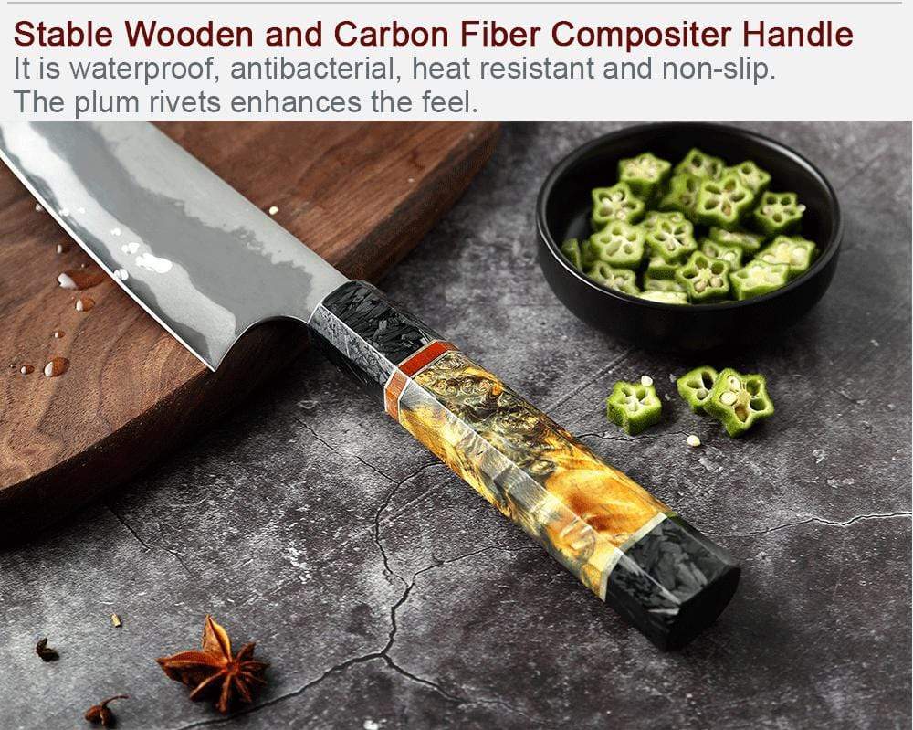 Carbon Fiber & Damascus Chef's Knife