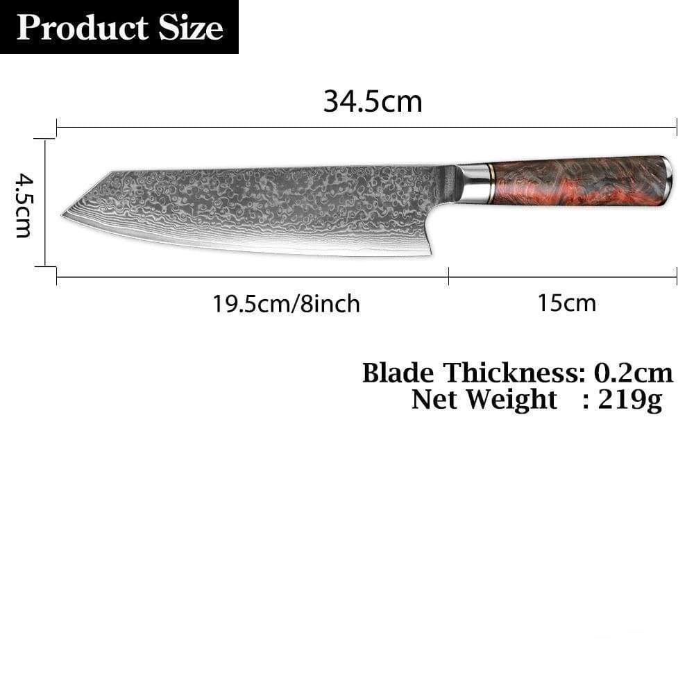 chefslifestyle chef lifestyle Chefs Atelier Ryu - Kiritsuke 8" Knife damascus knives chef knife chef atelier best knife japanese review top lightweight balanced hand made kiritsuke serbian butcher knife hand forged best top quality free shipping high carbon steel