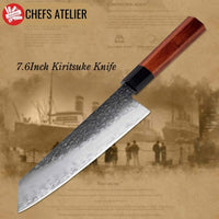 Thumbnail for chefslifestyle chef lifestyle Chefs Atelier Yukimura Series Knife Kiritsuke Knife damascus knives chef knife chef atelier best knife japanese review top lightweight balanced hand made kiritsuke serbian butcher knife hand forged best top quality free shipping high carbon steel